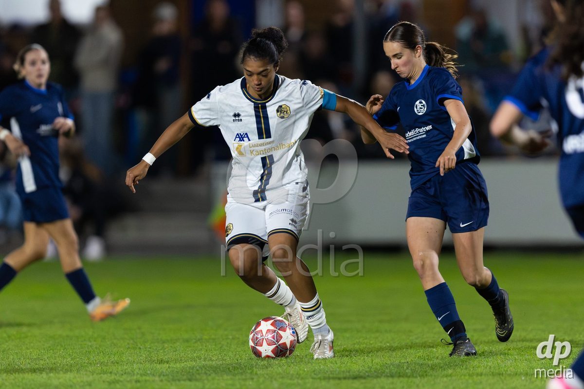 HITZKIRCH, SWITZERLAND - SEPTEMBER 25: 18 Aldiana Amuchie of FC Luzern in action during the AXA Women's Cup match between Frauenfussball Seetal and FC Luzern at Sportplatz Tegler on September 25, 2026 in Hitzkirch, Switzerland.