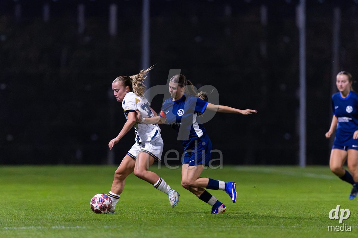 HITZKIRCH, SWITZERLAND - SEPTEMBER 25: 22 Fiona Sperlich of FC Luzern challenging with the ball during the AXA Women's Cup match between Frauenfussball Seetal and FC Luzern at Sportplatz Tegler on September 25, 2026 in Hitzkirch, Switzerland.