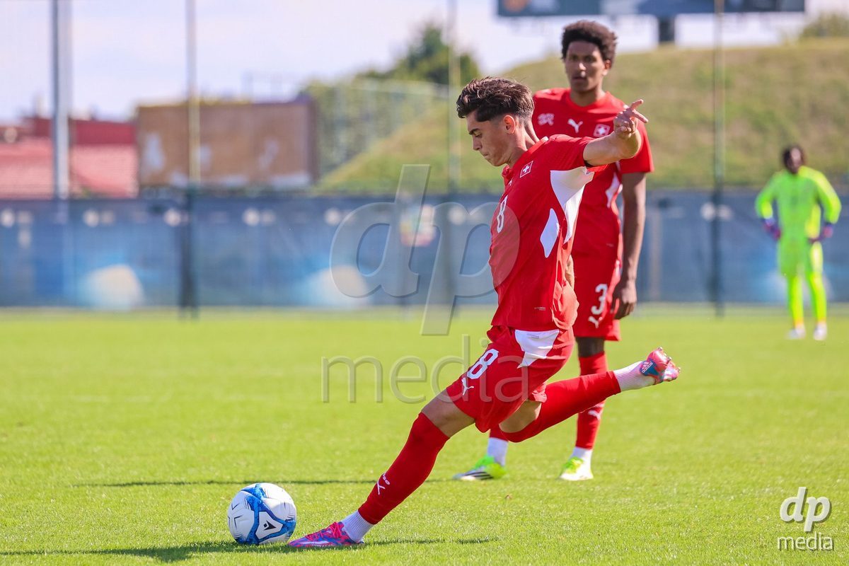DUNAJSKA LUZNA, SLOVAKIA - SEPTEMBER 25: Nico Lazri the International Friendly football match between Switzerland U19 and Poland U19 on September 25, 2026 in Dunajska Luzna, Slovakia.