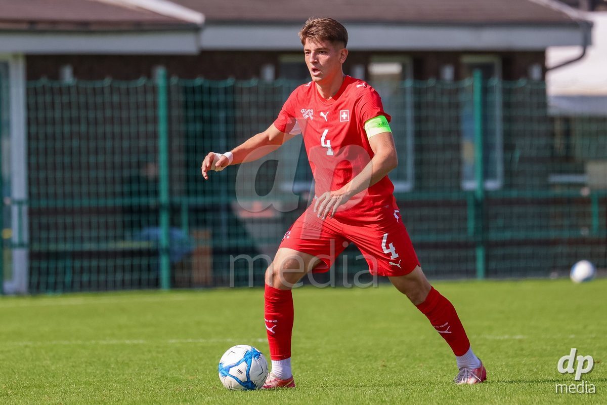 DUNAJSKA LUZNA, SLOVAKIA - SEPTEMBER 25:   Erblin Sadikaj the International Friendly football match between Switzerland U19 and Poland U19 on September 25, 2026 in Dunajska Luzna, Slovakia.