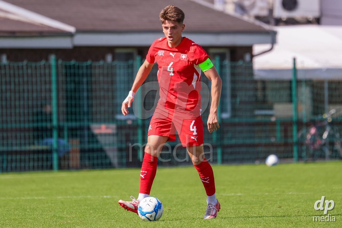DUNAJSKA LUZNA, SLOVAKIA - SEPTEMBER 25:   Erblin Sadikaj the International Friendly football match between Switzerland U19 and Poland U19 on September 25, 2026 in Dunajska Luzna, Slovakia.