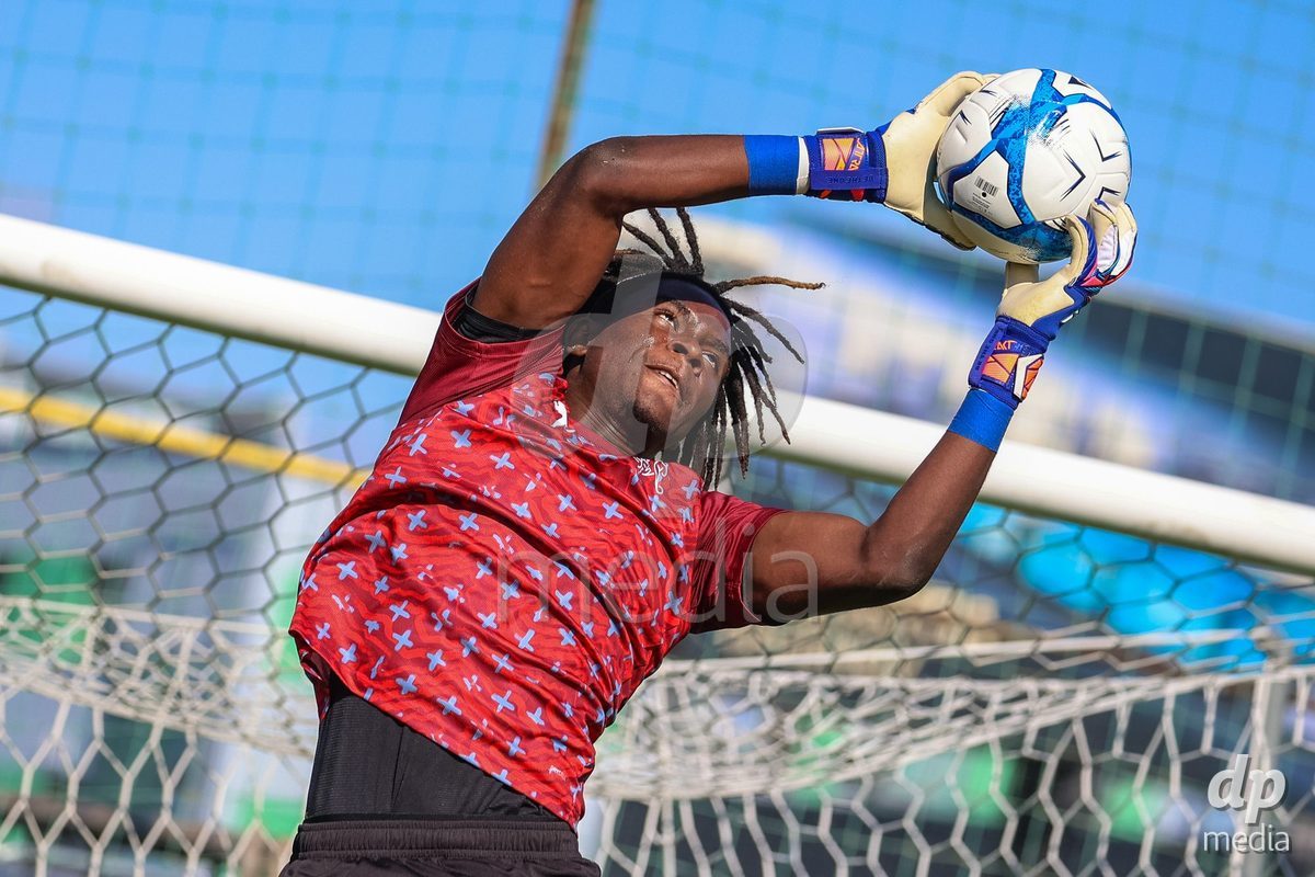DUNAJSKA LUZNA, SLOVAKIA - SEPTEMBER 25: Swiss goalkeeper warm-up the International Friendly football match between Switzerland U19 and Poland U19 on September 25, 2026 in Dunajska Luzna, Slovakia.