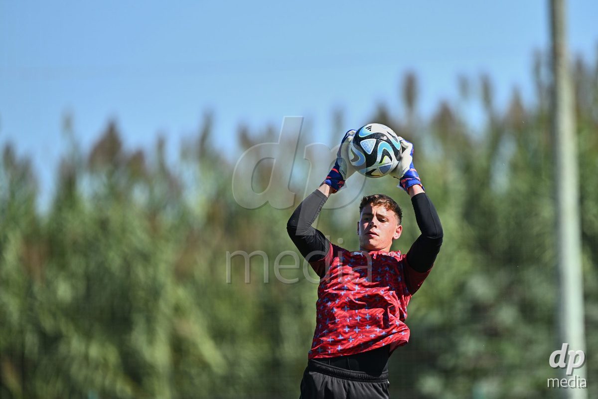 OLIVA NOVA, SPAIN - SEPTEMBER 25: Lucas Lorenzon Goalkeeper of Switzerland during the International Friendly match between Northern Ireland U17 and Switzerland U17 at Oliva Nova Sports Center on September 25, 2026 in Oliva Nova, Spain.