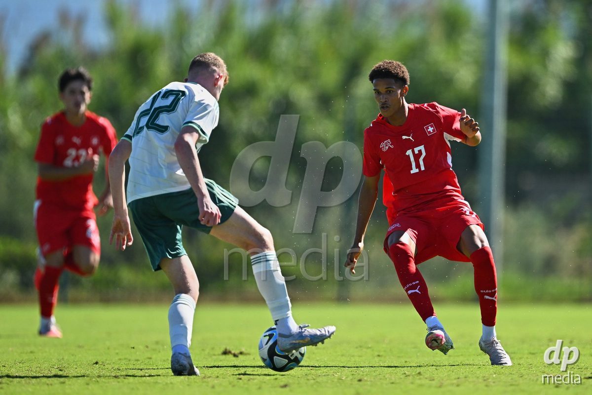 OLIVA NOVA, SPAIN - SEPTEMBER 25: Kyle Kurt of Switzerland during the International Friendly match between Northern Ireland U17 and Switzerland U17 at Oliva Nova Sports Center on September 25, 2026 in Oliva Nova, Spain.