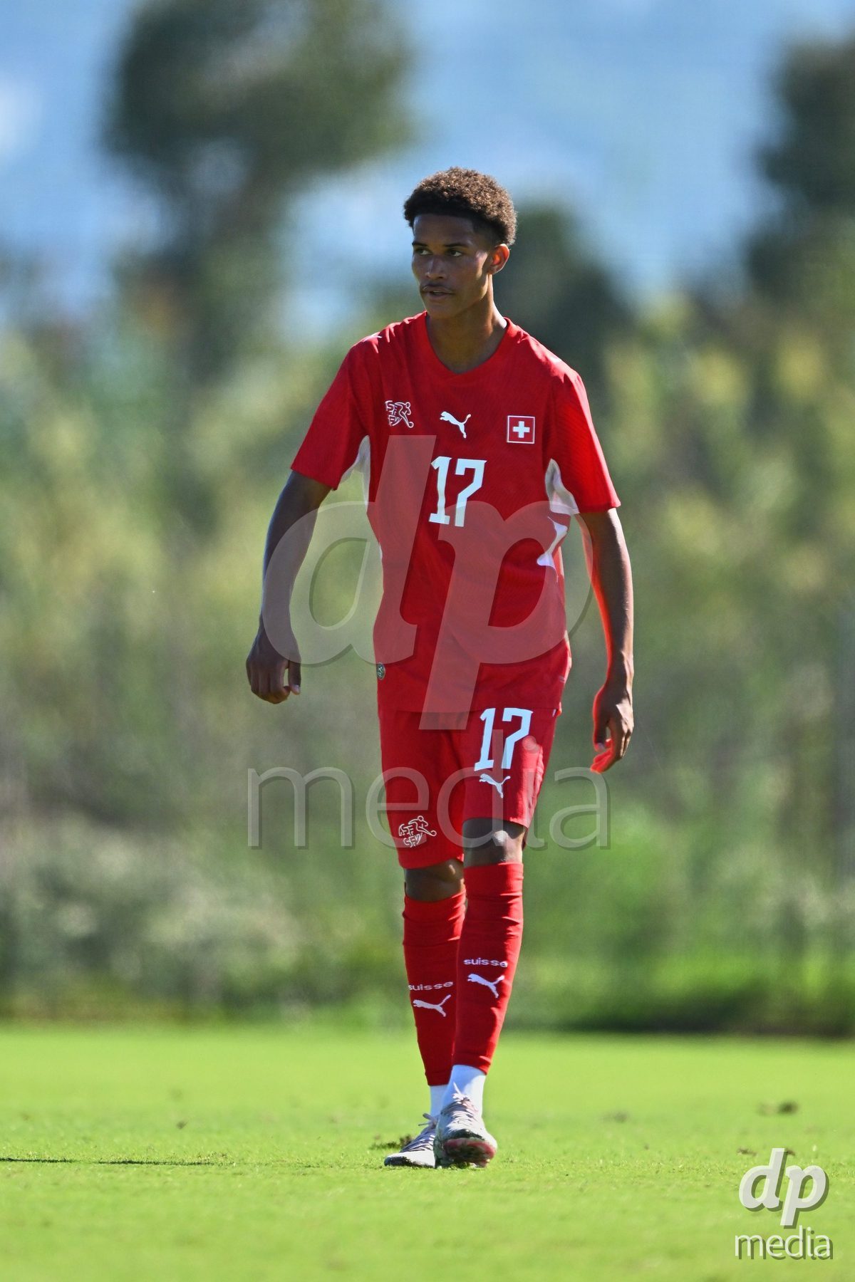OLIVA NOVA, SPAIN - SEPTEMBER 25: Kyle Kurt of Switzerland during the International Friendly match between Northern Ireland U17 and Switzerland U17 at Oliva Nova Sports Center on September 25, 2026 in Oliva Nova, Spain.