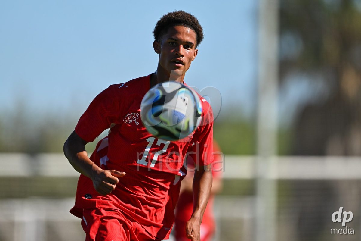 OLIVA NOVA, SPAIN - SEPTEMBER 25: Kyle Kurt of Switzerland during the International Friendly match between Northern Ireland U17 and Switzerland U17 at Oliva Nova Sports Center on September 25, 2026 in Oliva Nova, Spain.