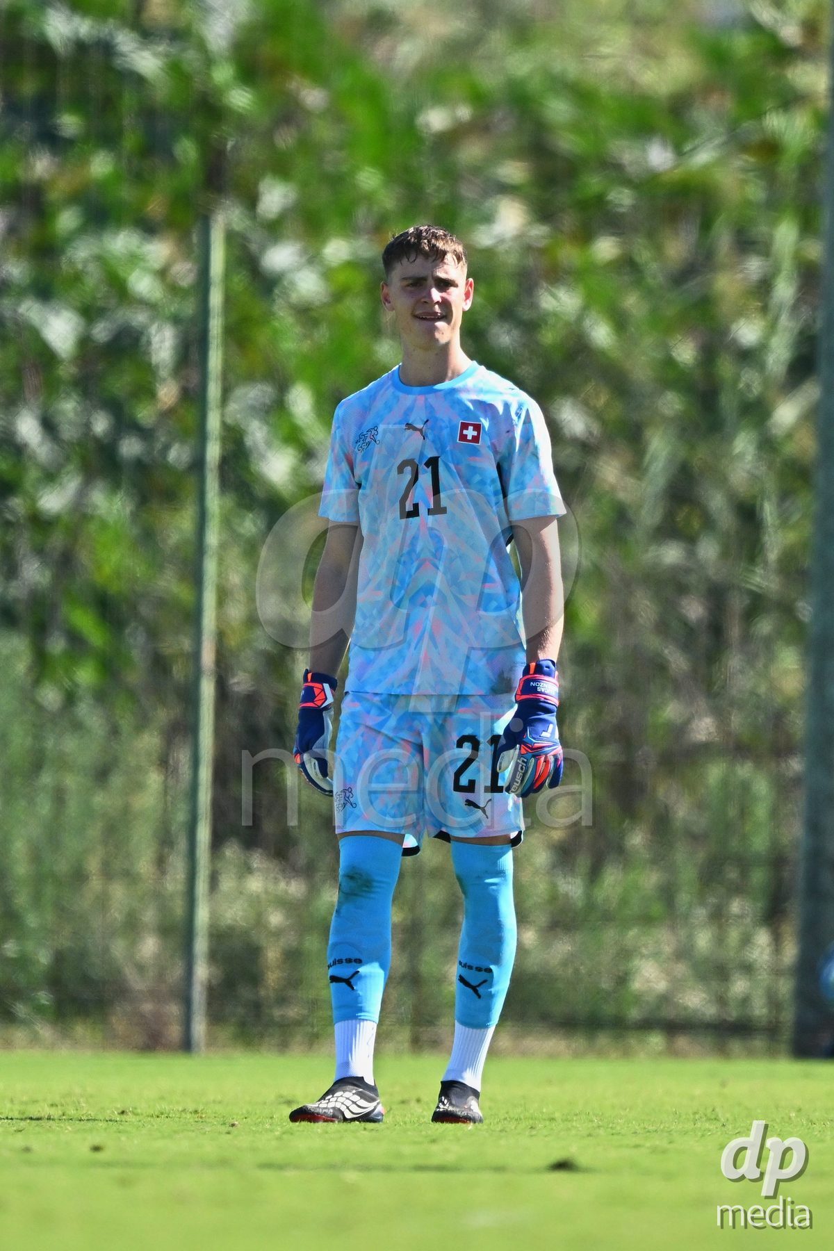 OLIVA NOVA, SPAIN - SEPTEMBER 25: Lucas Lorenzon Goalkeeper of Switzerland during the International Friendly match between Northern Ireland U17 and Switzerland U17 at Oliva Nova Sports Center on September 25, 2026 in Oliva Nova, Spain.