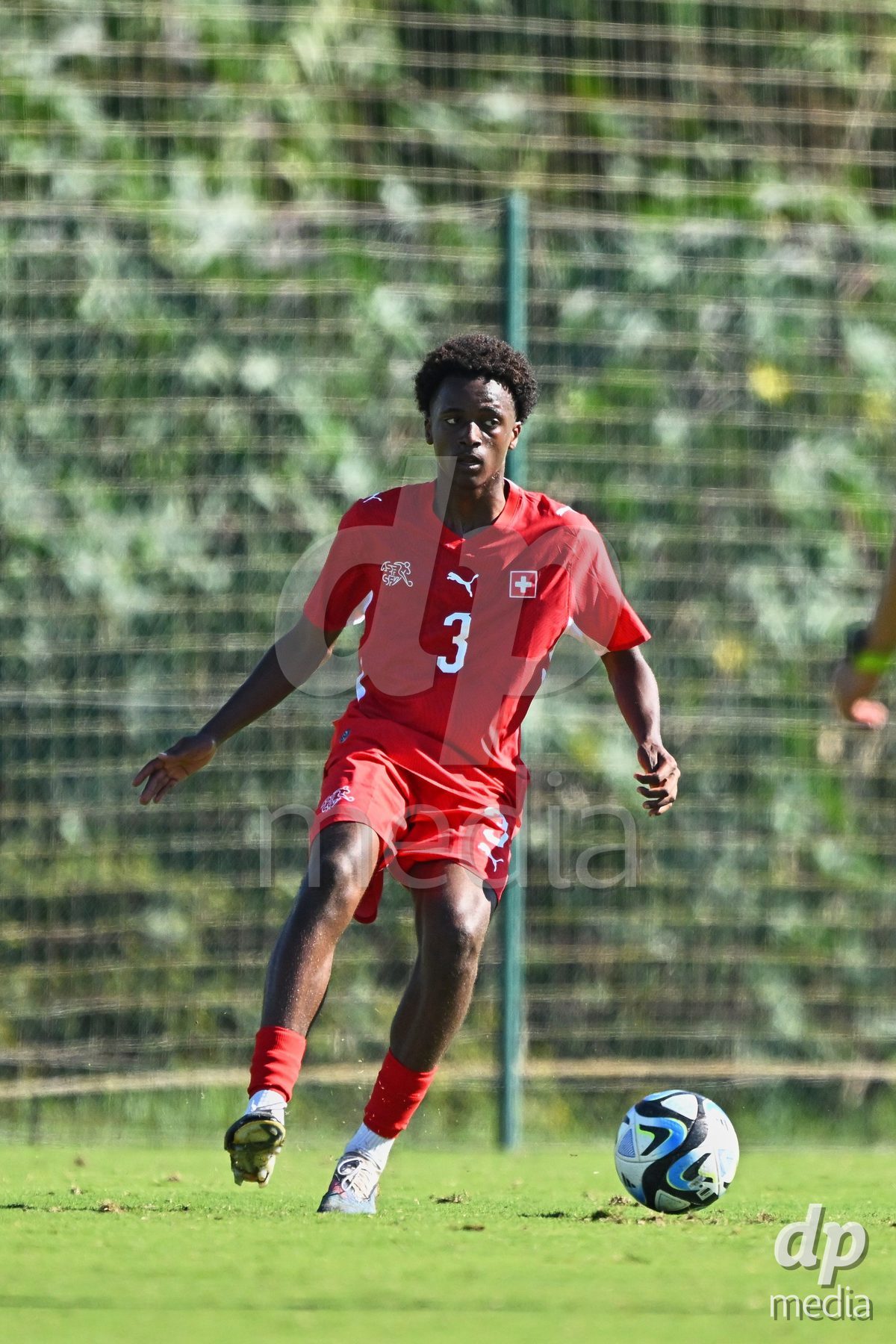 OLIVA NOVA, SPAIN - SEPTEMBER 25: Aaron Ikomi of Switzerland during the International Friendly match between Northern Ireland U17 and Switzerland U17 at Oliva Nova Sports Center on September 25, 2026 in Oliva Nova, Spain.
