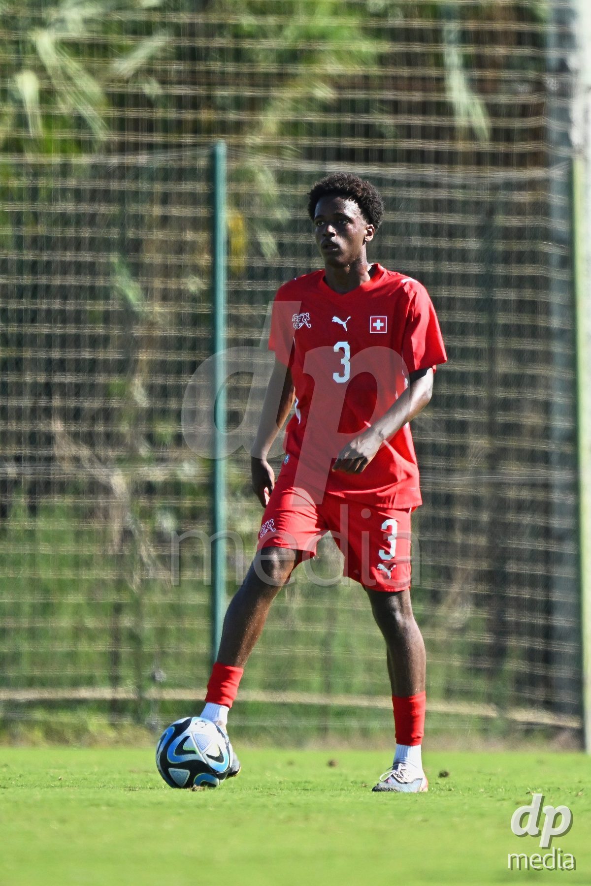 OLIVA NOVA, SPAIN - SEPTEMBER 25: Aaron Ikomi of Switzerland during the International Friendly match between Northern Ireland U17 and Switzerland U17 at Oliva Nova Sports Center on September 25, 2026 in Oliva Nova, Spain.