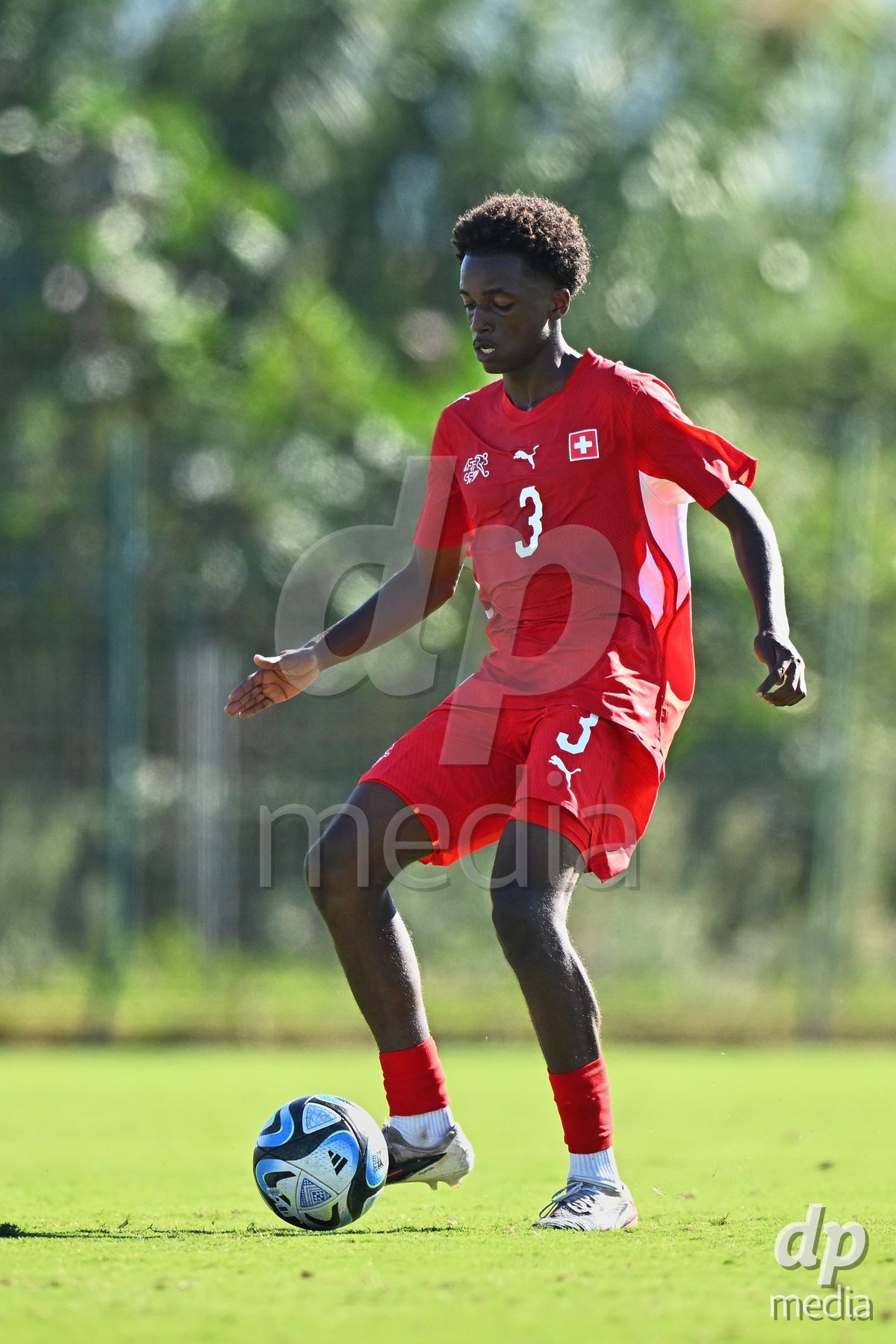 OLIVA NOVA, SPAIN - SEPTEMBER 25: Aaron Ikomi of Switzerland during the International Friendly match between Northern Ireland U17 and Switzerland U17 at Oliva Nova Sports Center on September 25, 2026 in Oliva Nova, Spain.