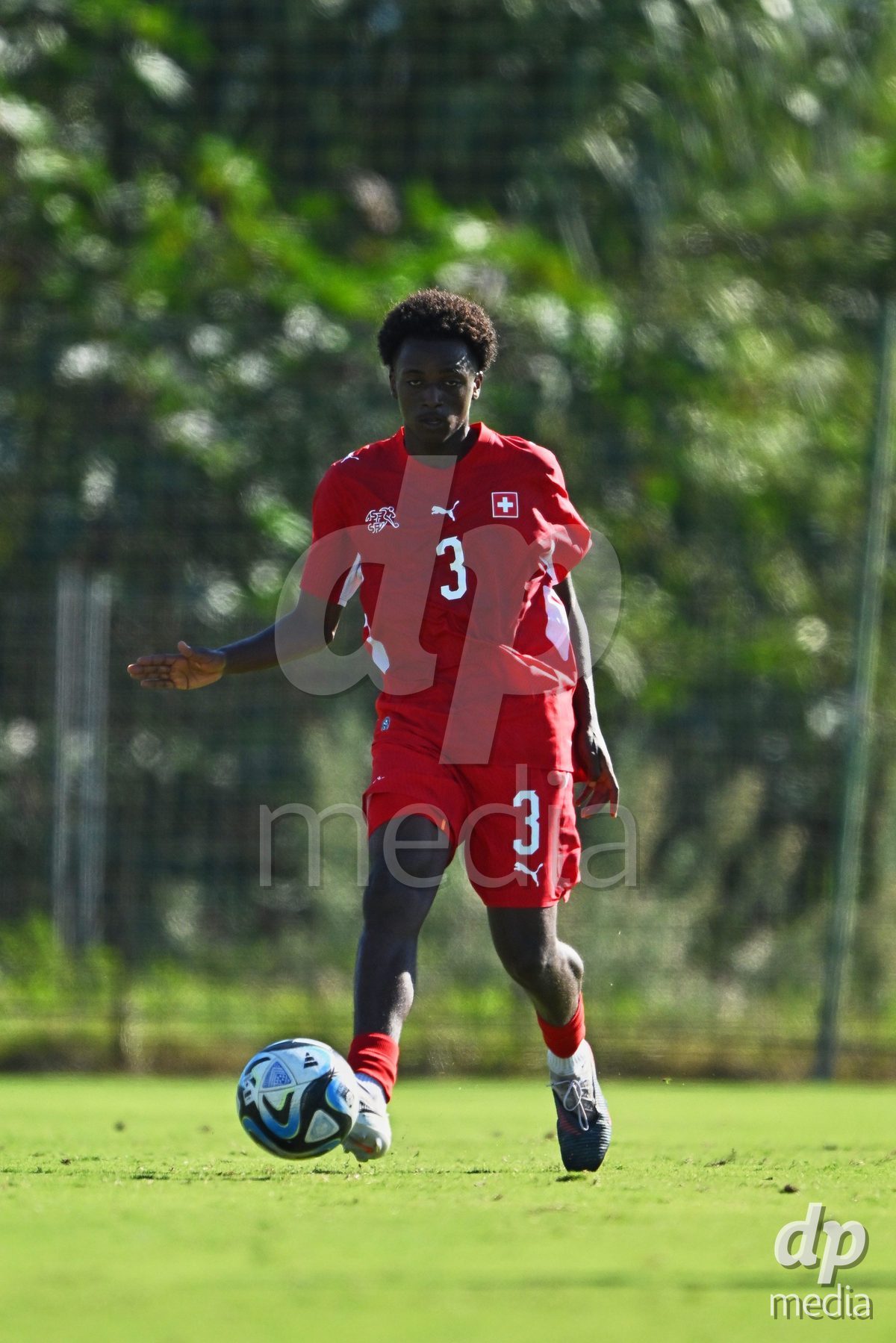 OLIVA NOVA, SPAIN - SEPTEMBER 25: Aaron Ikomi of Switzerland during the International Friendly match between Northern Ireland U17 and Switzerland U17 at Oliva Nova Sports Center on September 25, 2026 in Oliva Nova, Spain.