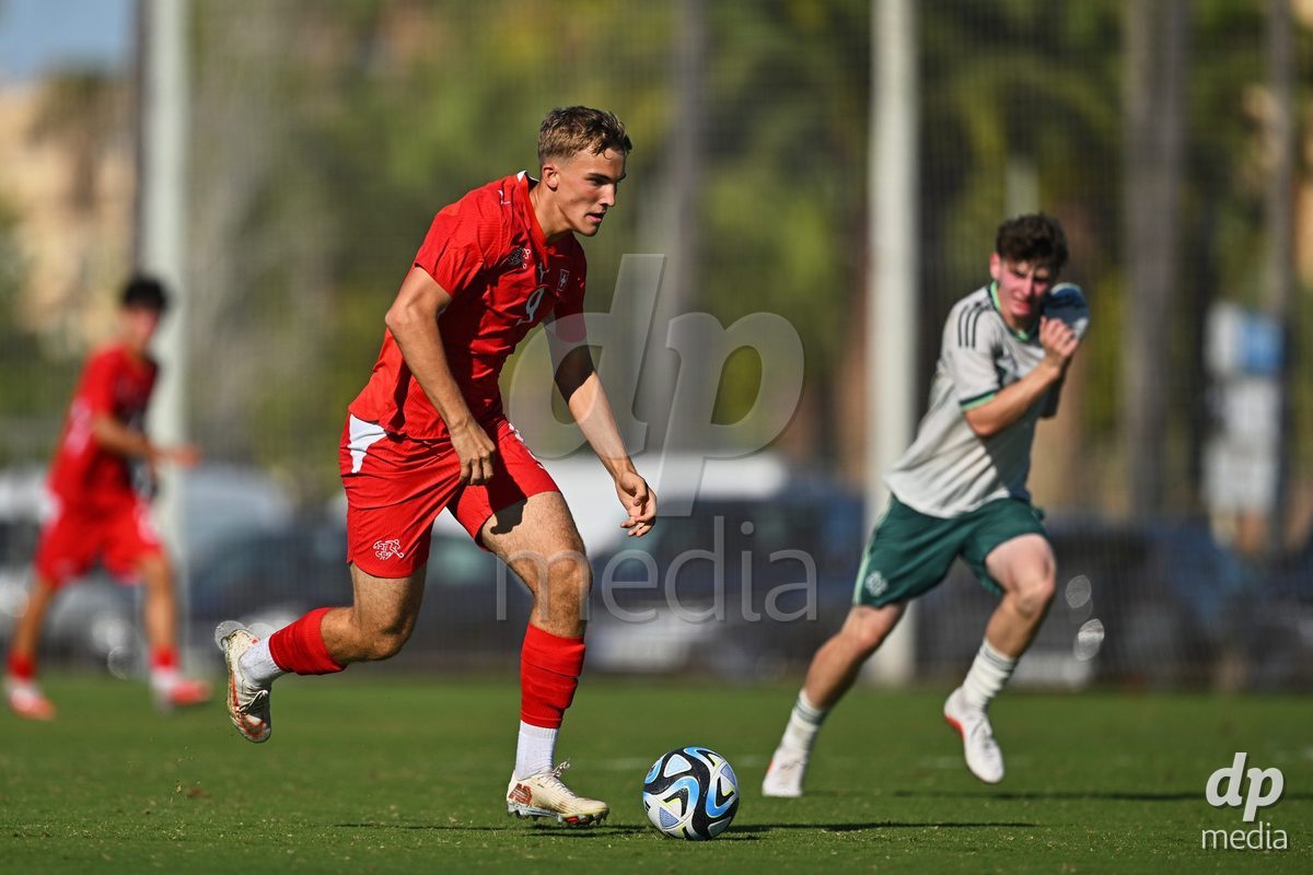 OLIVA NOVA, SPAIN - SEPTEMBER 25: Niko Cavka of Switzerland during the International Friendly match between Northern Ireland U17 and Switzerland U17 at Oliva Nova Sports Center on September 25, 2026 in Oliva Nova, Spain.