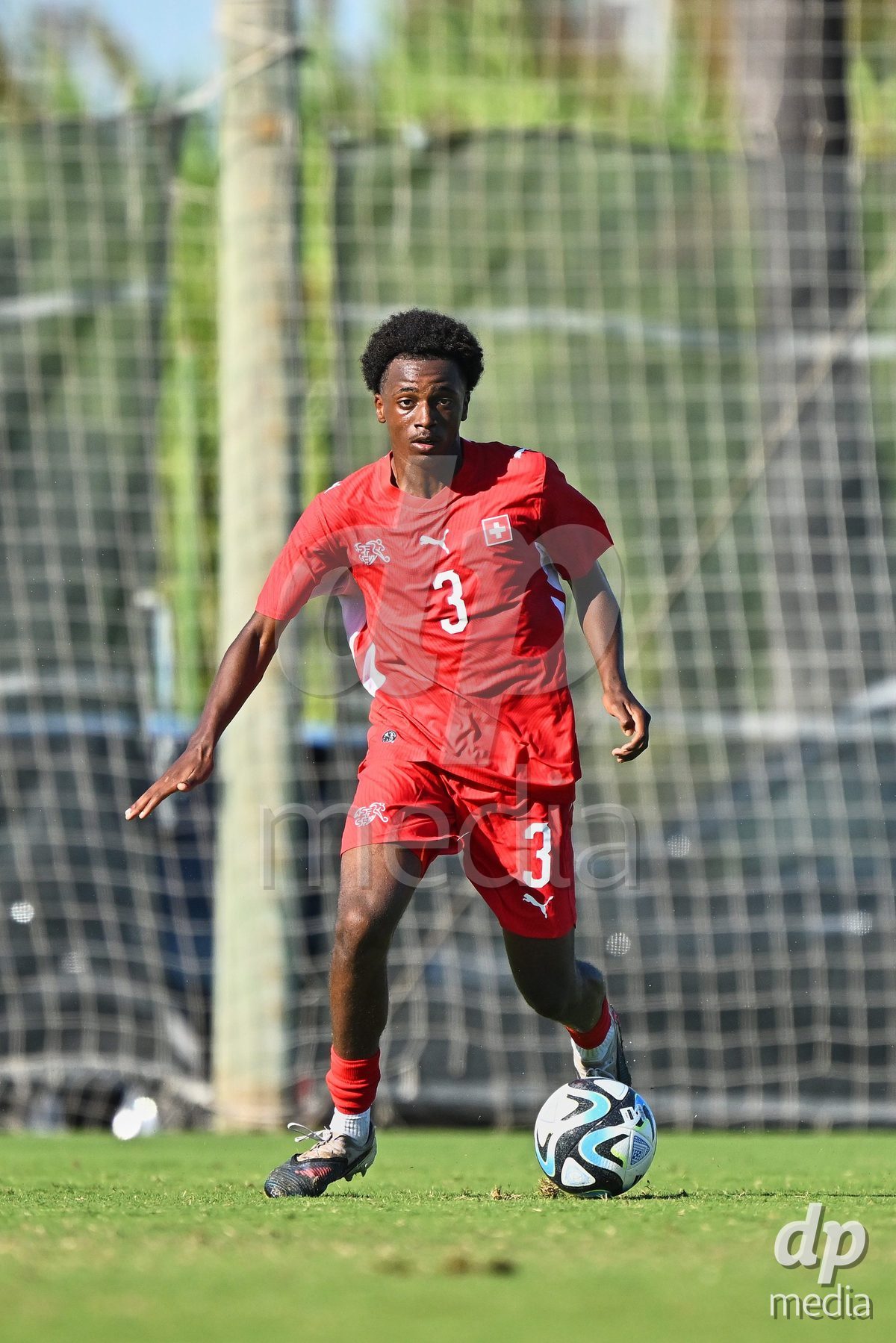 OLIVA NOVA, SPAIN - SEPTEMBER 25: Aaron Ikomi of Switzerland during the International Friendly match between Northern Ireland U17 and Switzerland U17 at Oliva Nova Sports Center on September 25, 2026 in Oliva Nova, Spain.