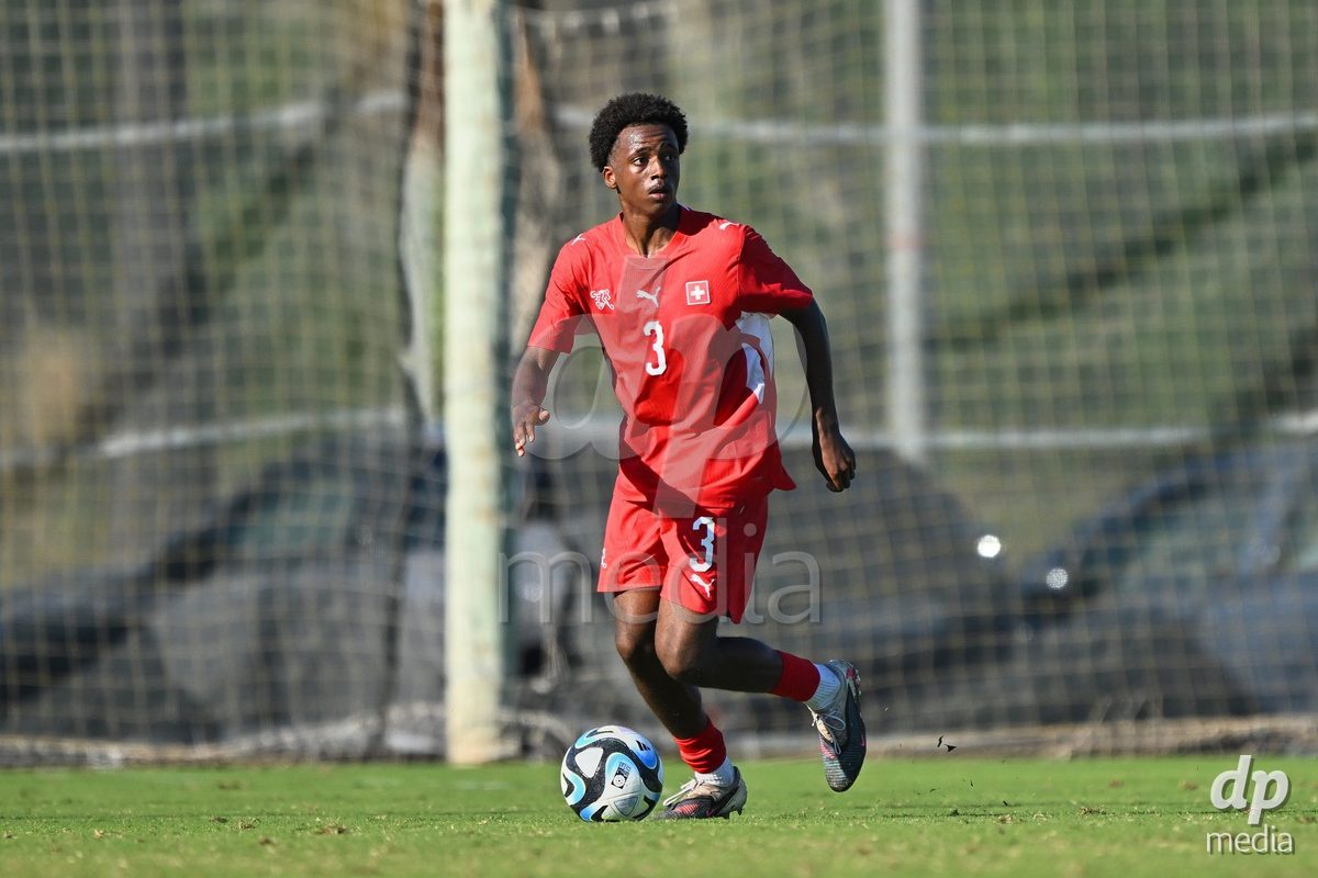 OLIVA NOVA, SPAIN - SEPTEMBER 25: Aaron Ikomi of Switzerland during the International Friendly match between Northern Ireland U17 and Switzerland U17 at Oliva Nova Sports Center on September 25, 2026 in Oliva Nova, Spain.