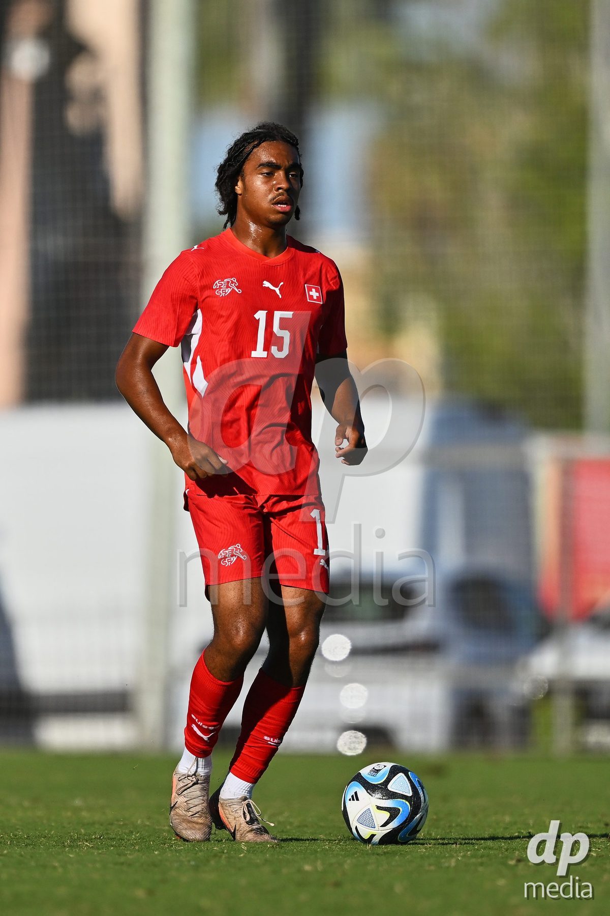 OLIVA NOVA, SPAIN - SEPTEMBER 25: Leon White of Switzerland during the International Friendly match between Northern Ireland U17 and Switzerland U17 at Oliva Nova Sports Center on September 25, 2026 in Oliva Nova, Spain.