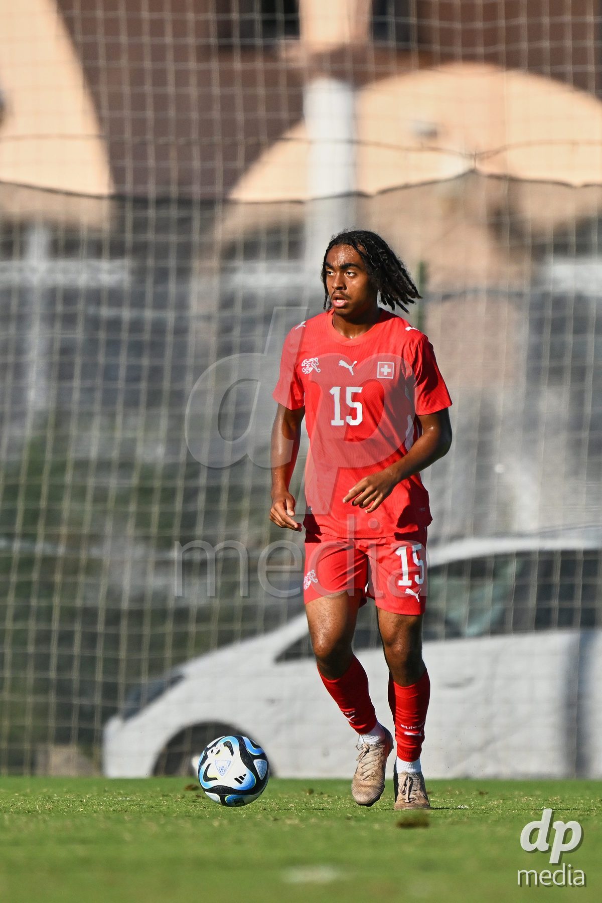 OLIVA NOVA, SPAIN - SEPTEMBER 25: Leon White of Switzerland during the International Friendly match between Northern Ireland U17 and Switzerland U17 at Oliva Nova Sports Center on September 25, 2026 in Oliva Nova, Spain.