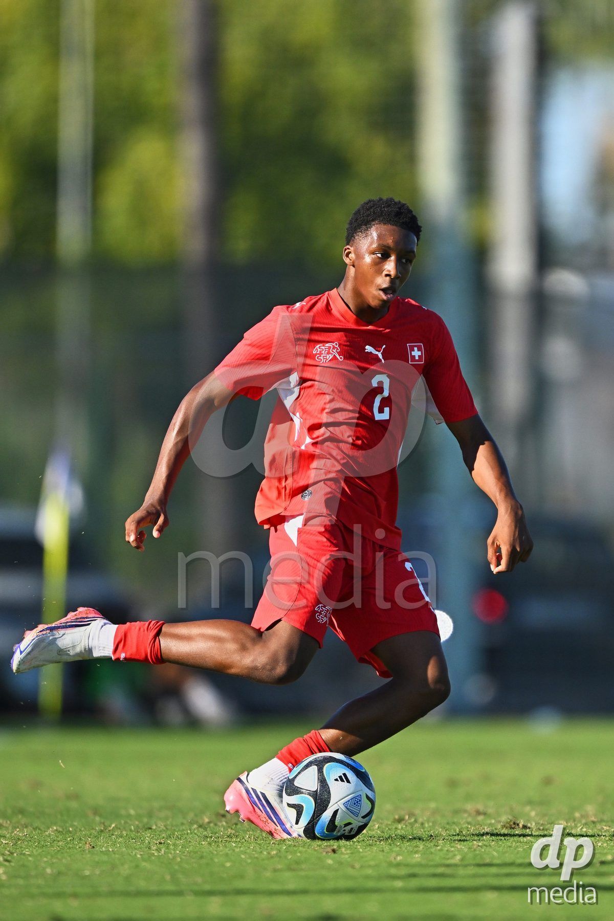 OLIVA NOVA, SPAIN - SEPTEMBER 25: Darren Okoh of Switzerland during the International Friendly match between Northern Ireland U17 and Switzerland U17 at Oliva Nova Sports Center on September 25, 2026 in Oliva Nova, Spain.