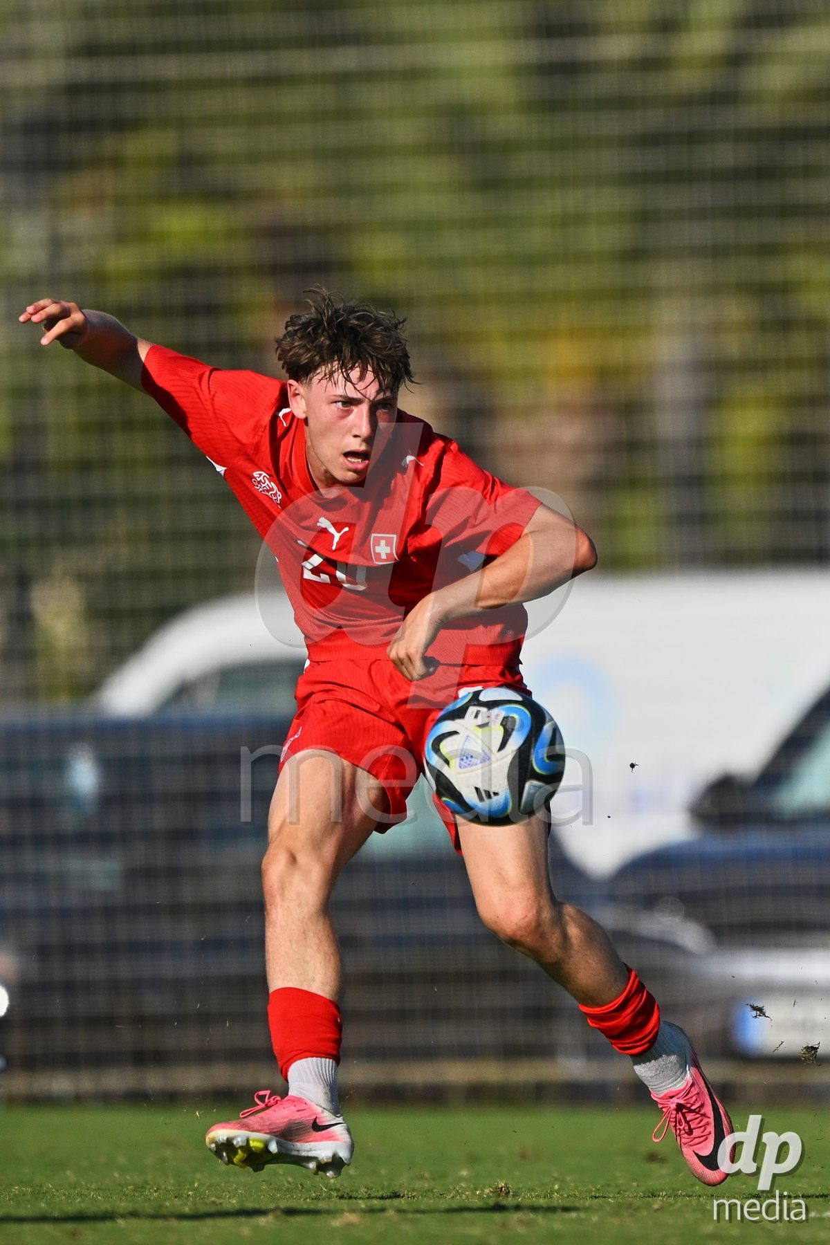 OLIVA NOVA, SPAIN - SEPTEMBER 25: Loan Thommen of Switzerland during the International Friendly match between Northern Ireland U17 and Switzerland U17 at Oliva Nova Sports Center on September 25, 2026 in Oliva Nova, Spain.