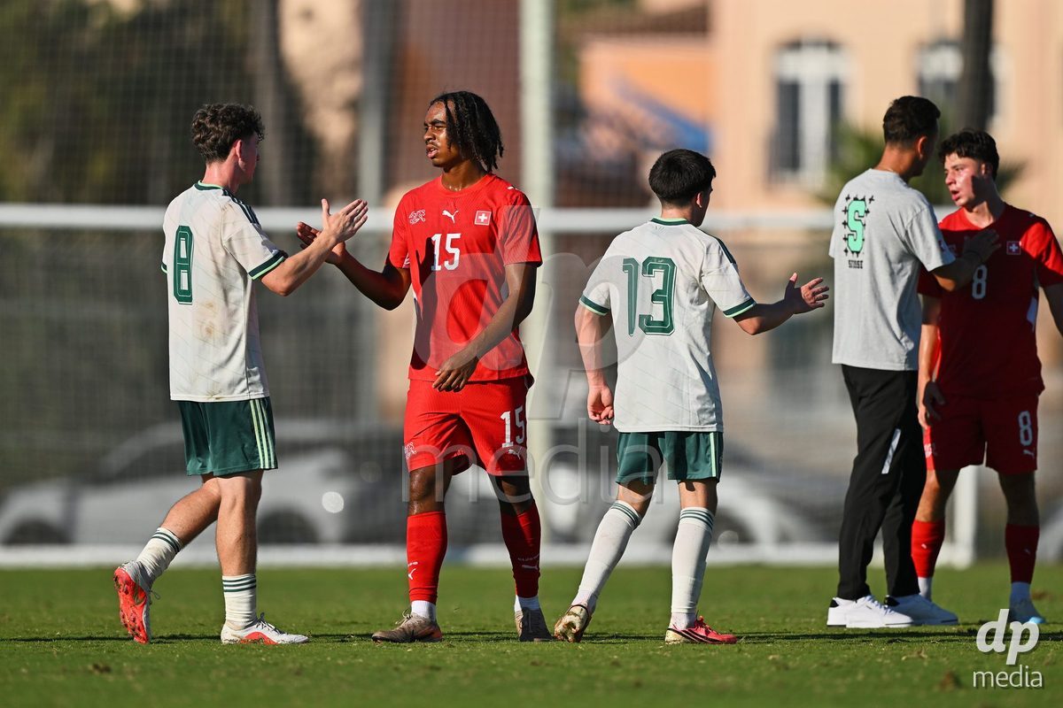 OLIVA NOVA, SPAIN - SEPTEMBER 25: Leon White of Switzerland during the International Friendly match between Northern Ireland U17 and Switzerland U17 at Oliva Nova Sports Center on September 25, 2026 in Oliva Nova, Spain.
