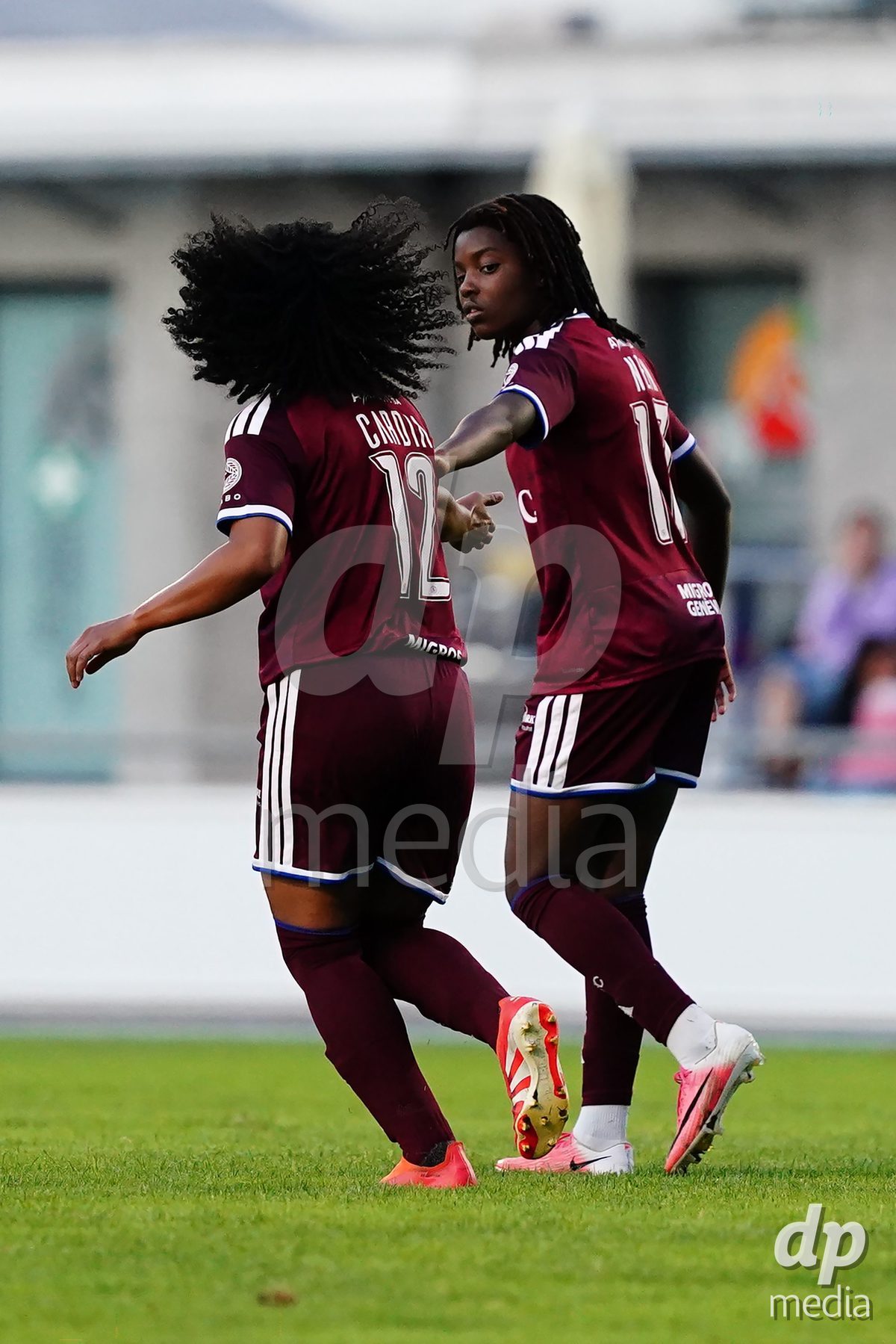 MAGADINO, SWITZERLAND - SEPTEMBER 26: Mikaella Cardia of the Servette FC celebrates her her second goal during the AXA Women's Cup match between AS Gambarogno and Servette FC Chenois Feminin at Centro Sportivo on September 26, 2026 in Magadino.