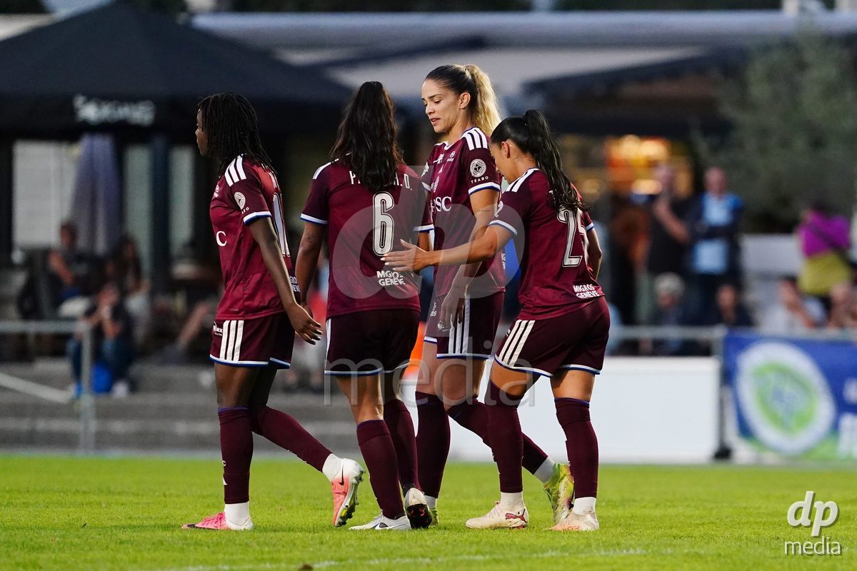 MAGADINO, SWITZERLAND - SEPTEMBER 26: Meriame Terchoum of the Servette FC celebrates her her goal during the AXA Women's Cup match between AS Gambarogno and Servette FC Chenois Feminin at Centro Sportivo on September 26, 2026 in Magadino.