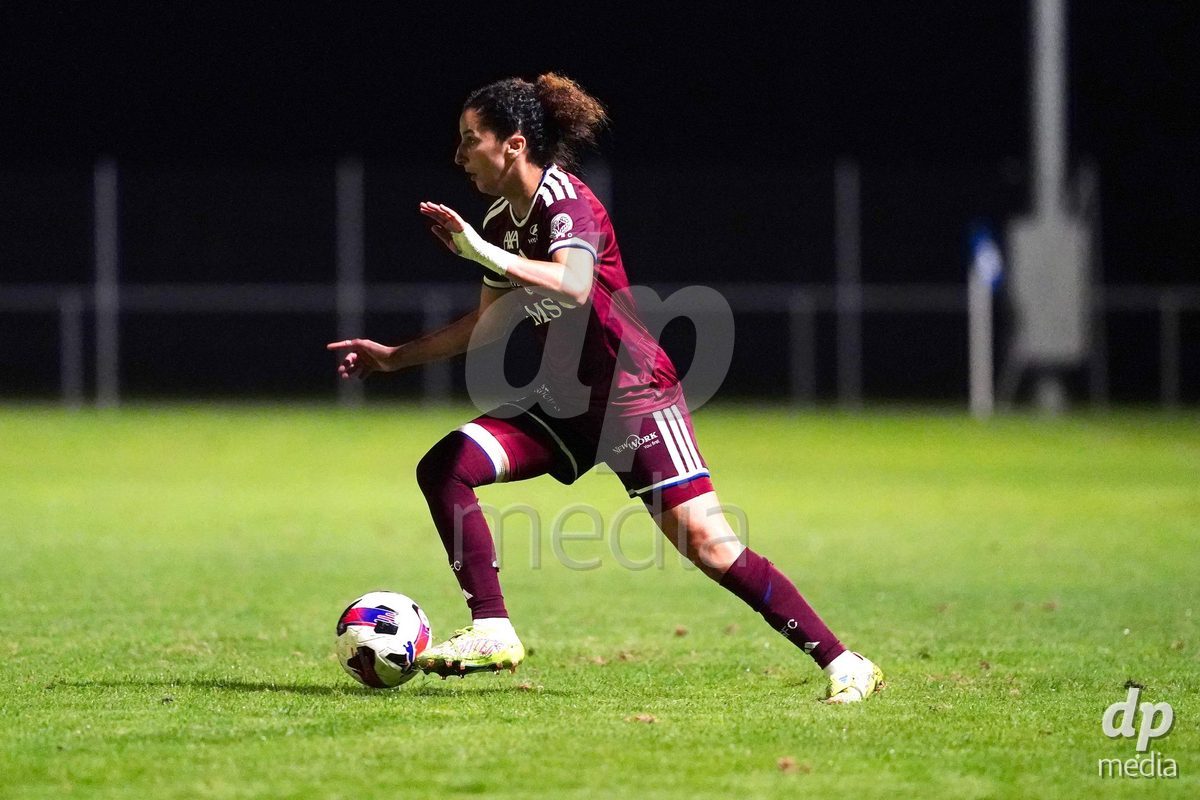 MAGADINO, SWITZERLAND - SEPTEMBER 26: Ghoutia Karchouni of the Servette FC in action during the AXA Women's Cup match between AS Gambarogno and Servette FC Chenois Feminin at Centro Sportivo on September 26, 2026 in Magadino.