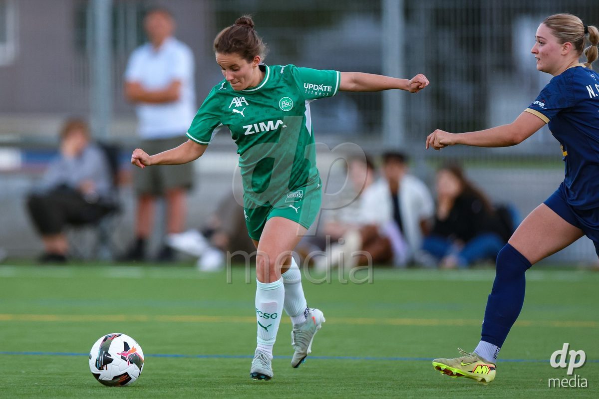 SCHLIEREN, SWITZERLAND - SEPTEMBER 26: Yael Aeberhard of FC St.Gallen 1879 during the AXA Women's Cup match between FC Schlieren and FC St. Gallen at Zelgli on September 26, 2026 in Schlieren, Switzerland.