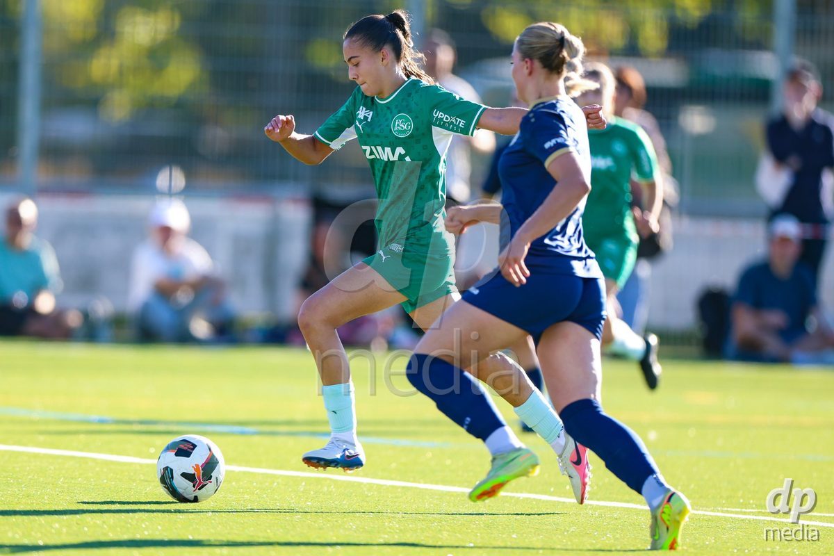 SCHLIEREN, SWITZERLAND - SEPTEMBER 26: Olivia Edelmann of FC St.Gallen 1879 scored the goal that put FC St. Gallen 1879 during the AXA Women's Cup match between FC Schlieren and FC St. Gallen at Zelgli on September 26, 2026 in Schlieren, Switzerland.
