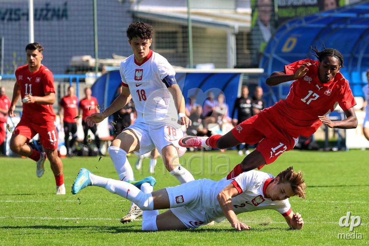 DUNAJSKA LUZNA, SLOVAKIA - SEPTEMBER 25: Josiah Seyfu 17 the International Friendly football match between Switzerland U19 and Poland U19 on September 25, 2026 in Dunajska Luzna, Slovakia.