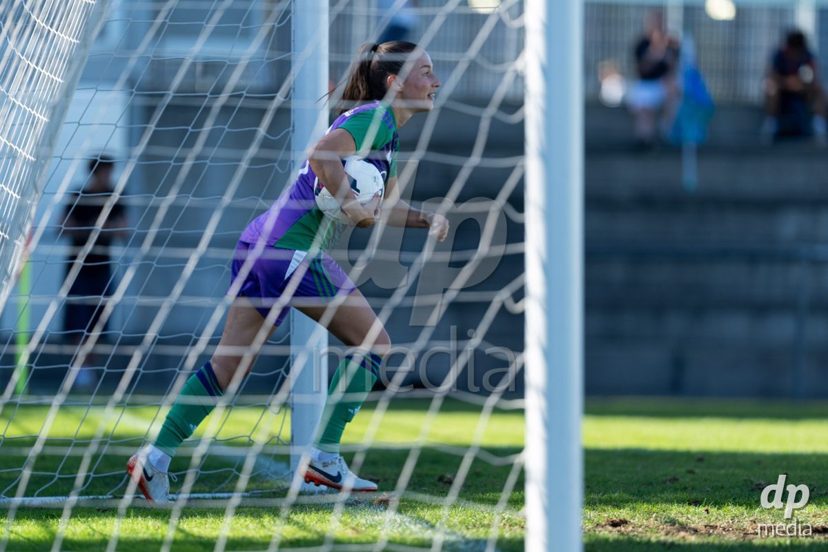 COPPET, SWITZERLAND - SEPTEMBER 27: Alyssa Lagonia of US Terre Sainte takes the ball after scoring during the AXA Women's Cup match between US Terre Sainte and FC Wil 1900 at Centre sportif des Rojalets on September 27, 2026 in Coppet, Switzerland.