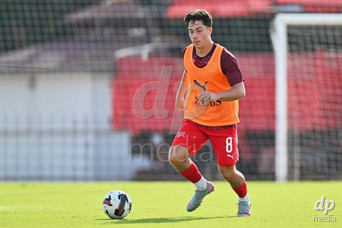OLIVA NOVA, SPAIN - SEPTEMBER 28: Maceo Cottiati of Switzerland during the International Friendly match between Switzerland U17 and Sweden U17 at Oliva Nova Sports Center on September 28, 2026 in Oliva Nova, Spain.