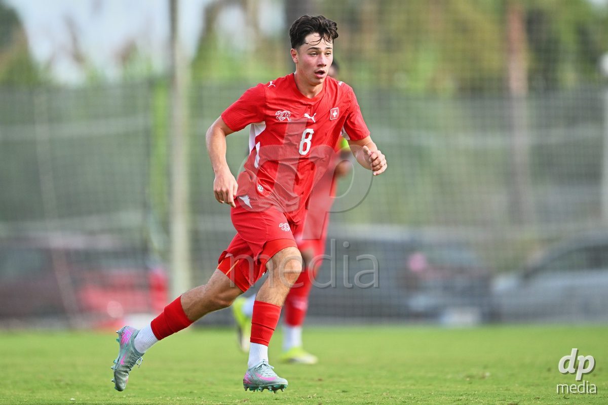 OLIVA NOVA, SPAIN - SEPTEMBER 28: Maceo Cottiati of Switzerland during the International Friendly match between Switzerland U17 and Sweden U17 at Oliva Nova Sports Center on September 28, 2026 in Oliva Nova, Spain.