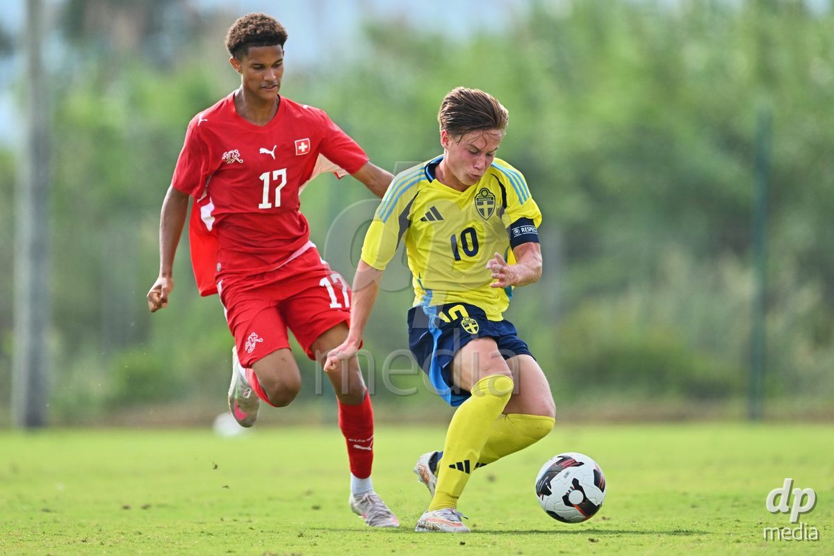 OLIVA NOVA, SPAIN - SEPTEMBER 28: XKyle Kurt of Switzerland during the International Friendly match between Switzerland U17 and Sweden U17 at Oliva Nova Sports Center on September 28, 2026 in Oliva Nova, Spain.
