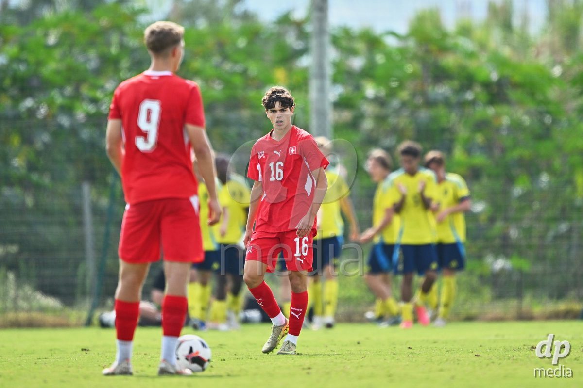 OLIVA NOVA, SPAIN - SEPTEMBER 28: Leon Gervasini of Switzerland during the International Friendly match between Switzerland U17 and Sweden U17 at Oliva Nova Sports Center on September 28, 2026 in Oliva Nova, Spain.