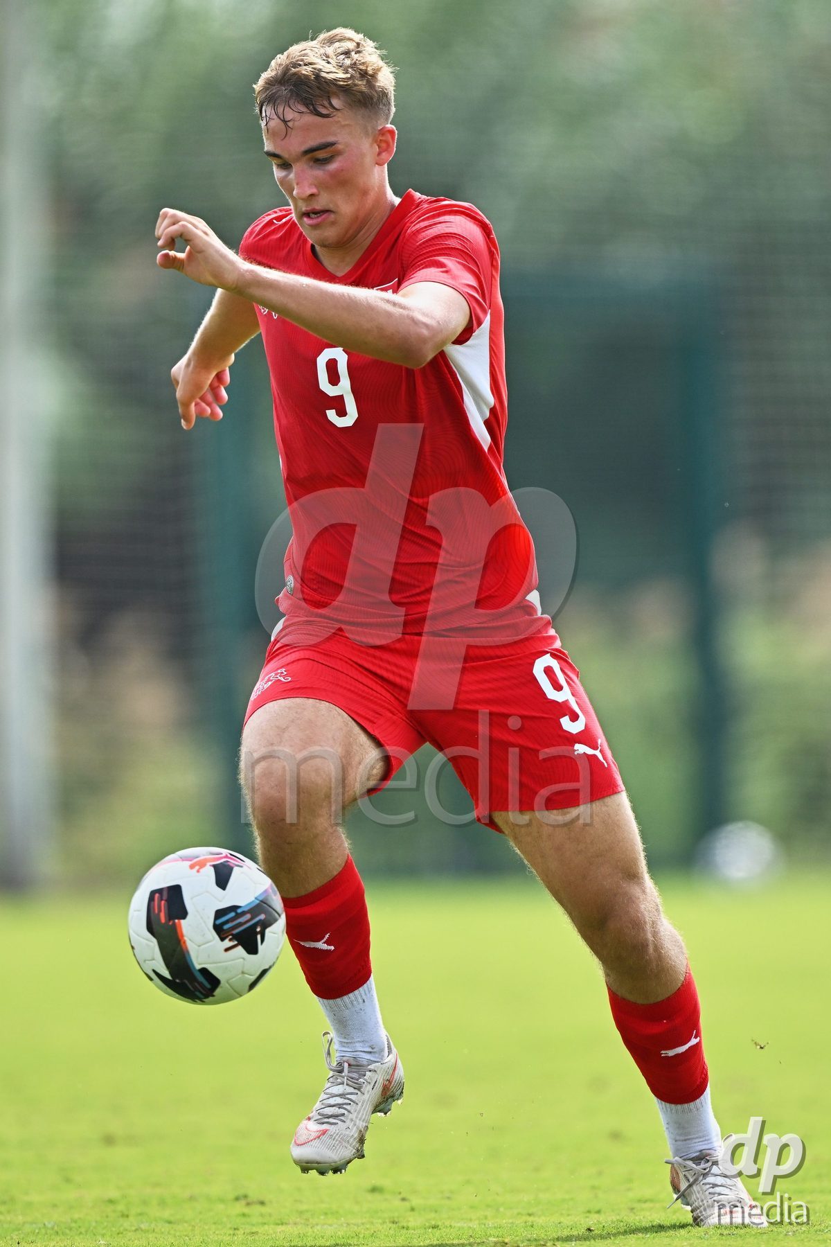 OLIVA NOVA, SPAIN - SEPTEMBER 28: Niko Cavka of Switzerland during the International Friendly match between Switzerland U17 and Sweden U17 at Oliva Nova Sports Center on September 28, 2026 in Oliva Nova, Spain.