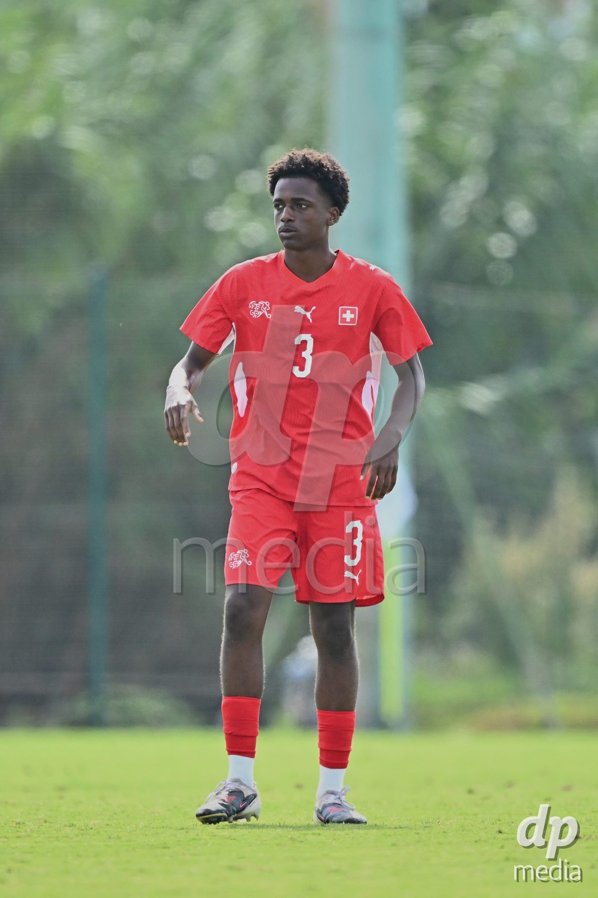 OLIVA NOVA, SPAIN - SEPTEMBER 28: Aaron Ikomi of Switzerland during the International Friendly match between Switzerland U17 and Sweden U17 at Oliva Nova Sports Center on September 28, 2026 in Oliva Nova, Spain.