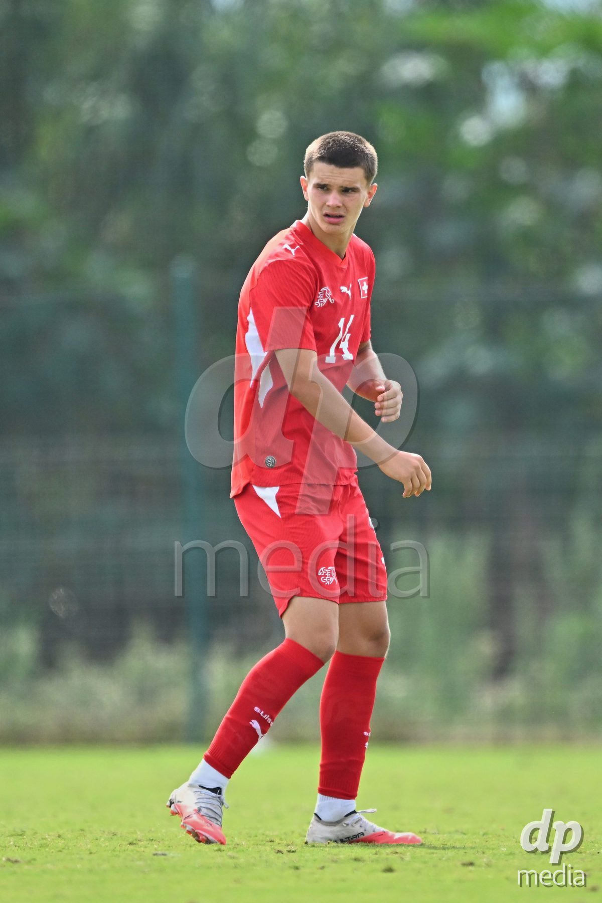 OLIVA NOVA, SPAIN - SEPTEMBER 28: Ivan Ivelj of Switzerland during the International Friendly match between Switzerland U17 and Sweden U17 at Oliva Nova Sports Center on September 28, 2026 in Oliva Nova, Spain.