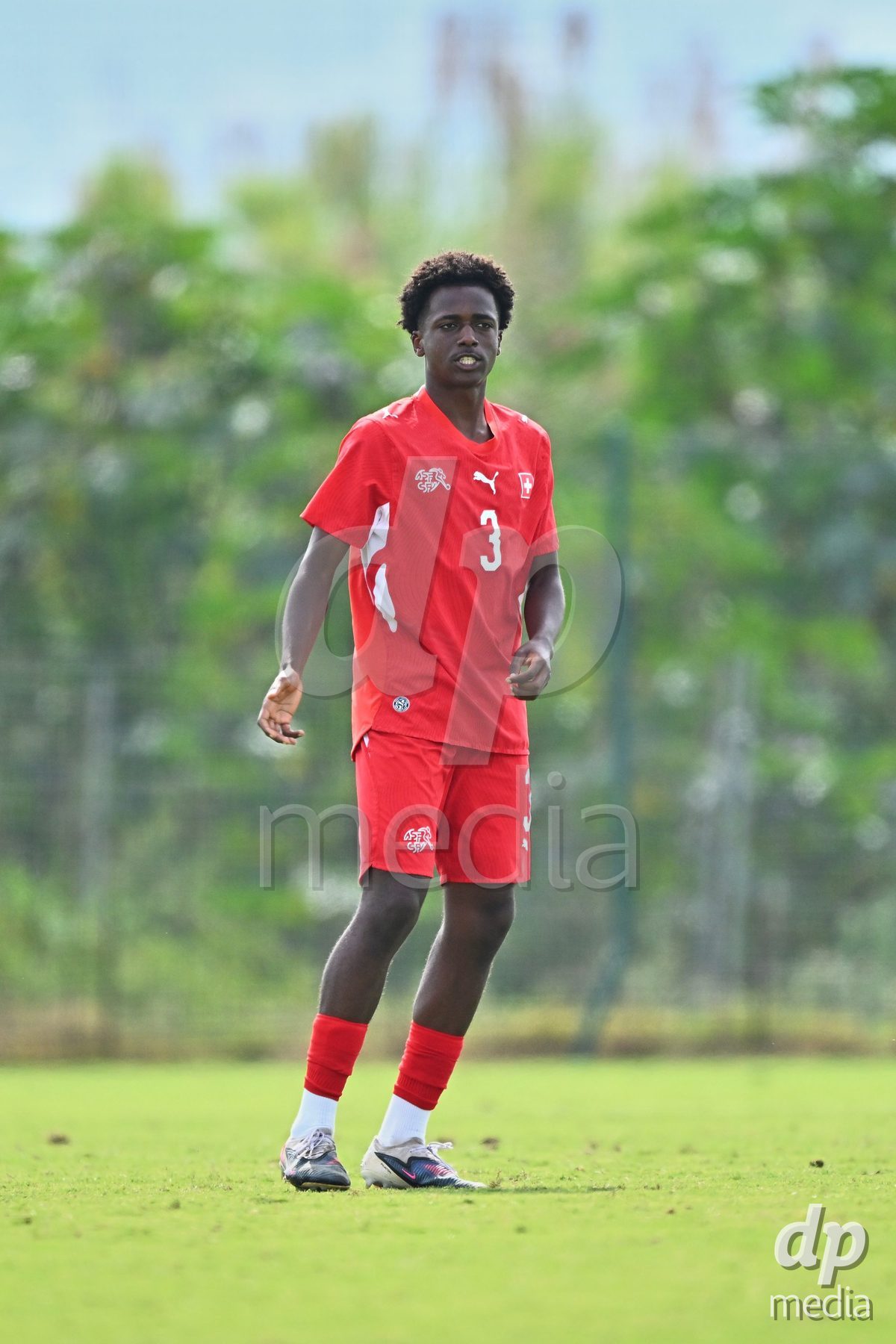 OLIVA NOVA, SPAIN - SEPTEMBER 28: Aaron Ikomi of Switzerland during the International Friendly match between Switzerland U17 and Sweden U17 at Oliva Nova Sports Center on September 28, 2026 in Oliva Nova, Spain.
