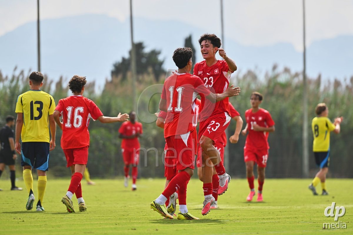 OLIVA NOVA, SPAIN - SEPTEMBER 28: Erden Arslan Kaan of Switzerland during the International Friendly match between Switzerland U17 and Sweden U17 at Oliva Nova Sports Center on September 28, 2026 in Oliva Nova, Spain.