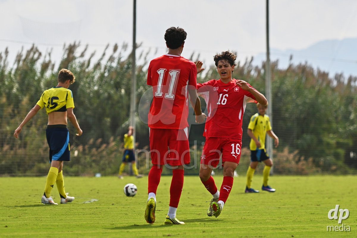 OLIVA NOVA, SPAIN - SEPTEMBER 28: Leon Gervasini of Switzerland during the International Friendly match between Switzerland U17 and Sweden U17 at Oliva Nova Sports Center on September 28, 2026 in Oliva Nova, Spain.