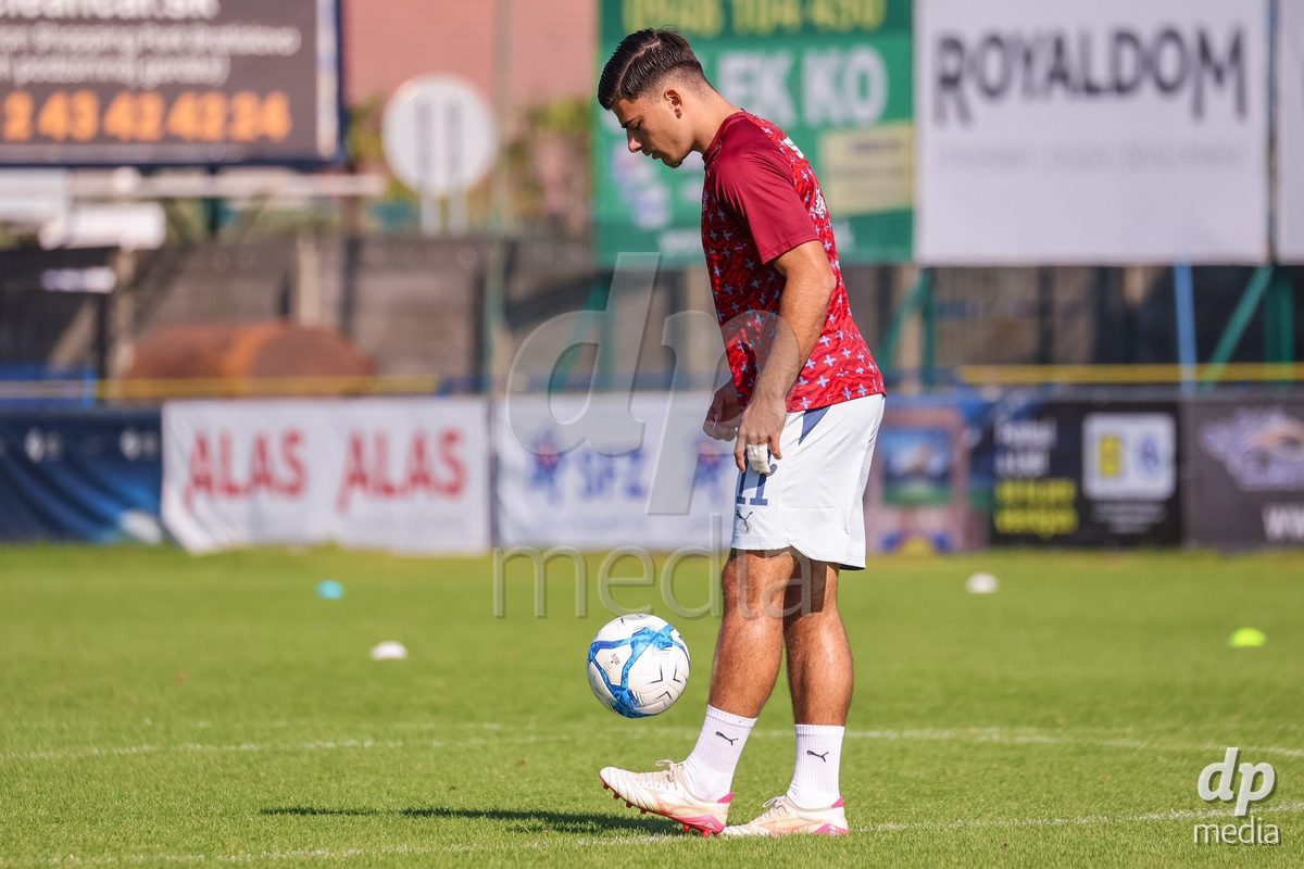 DUNAJSKA LUZNA, SLOVAKIA - SEPTEMBER 28: Switzerland team warm-up the International Friendly football match between Kazakhstan U19 and Switzerland U19 on September 28, 2026 in Dunajska Luzna, Slovakia.