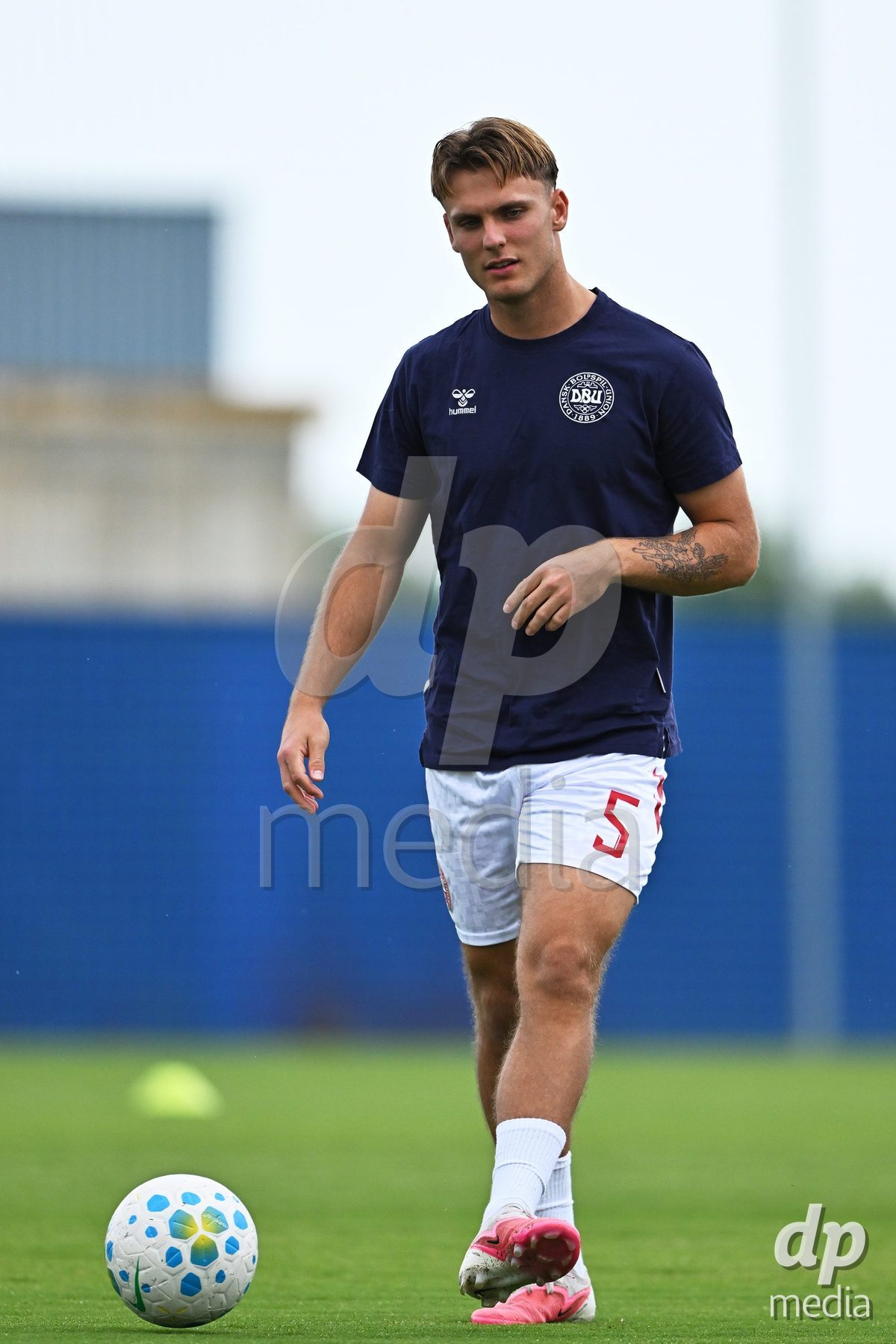 SAN PEDRO DEL PINATAR, SPAIN - SEPTEMBER 28: Lukas Larsen of Denmark during the International Friendly match between Denmark U20 and Brazil U20 at Pinatar Arena on September 28, 2026 in San Pedro del Pinatar, Spain.