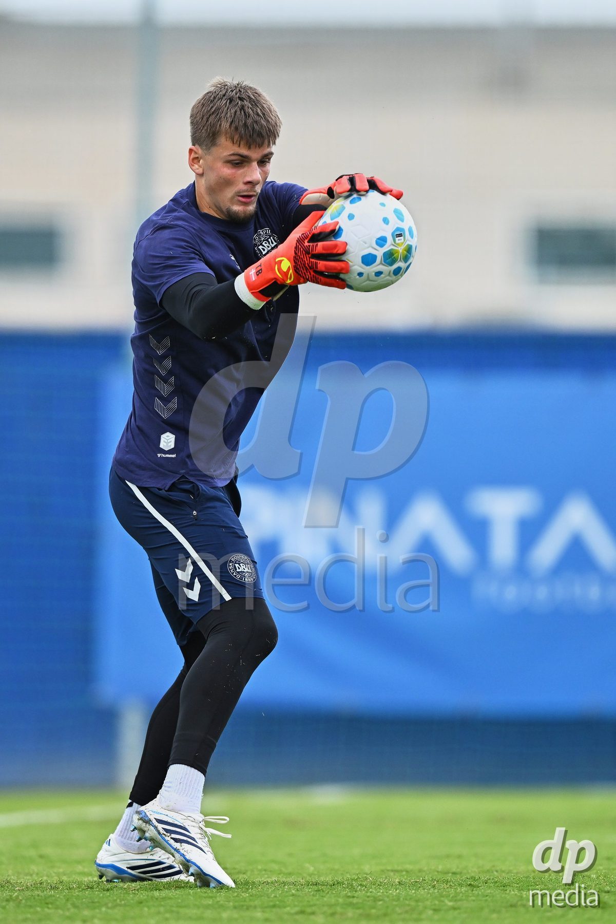 SAN PEDRO DEL PINATAR, SPAIN - SEPTEMBER 28: Tobias Breum-Harild Goalkeeper of Denmark during the International Friendly match between Denmark U20 and Brazil U20 at Pinatar Arena on September 28, 2026 in San Pedro del Pinatar, Spain.