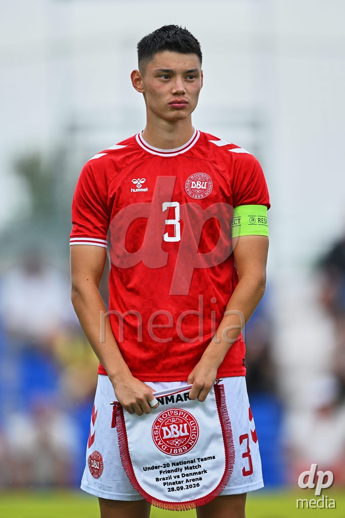 SAN PEDRO DEL PINATAR, SPAIN - SEPTEMBER 28: Tobias Slotsager of Denmark during the International Friendly match between Denmark U20 and Brazil U20 at Pinatar Arena on September 28, 2026 in San Pedro del Pinatar, Spain.