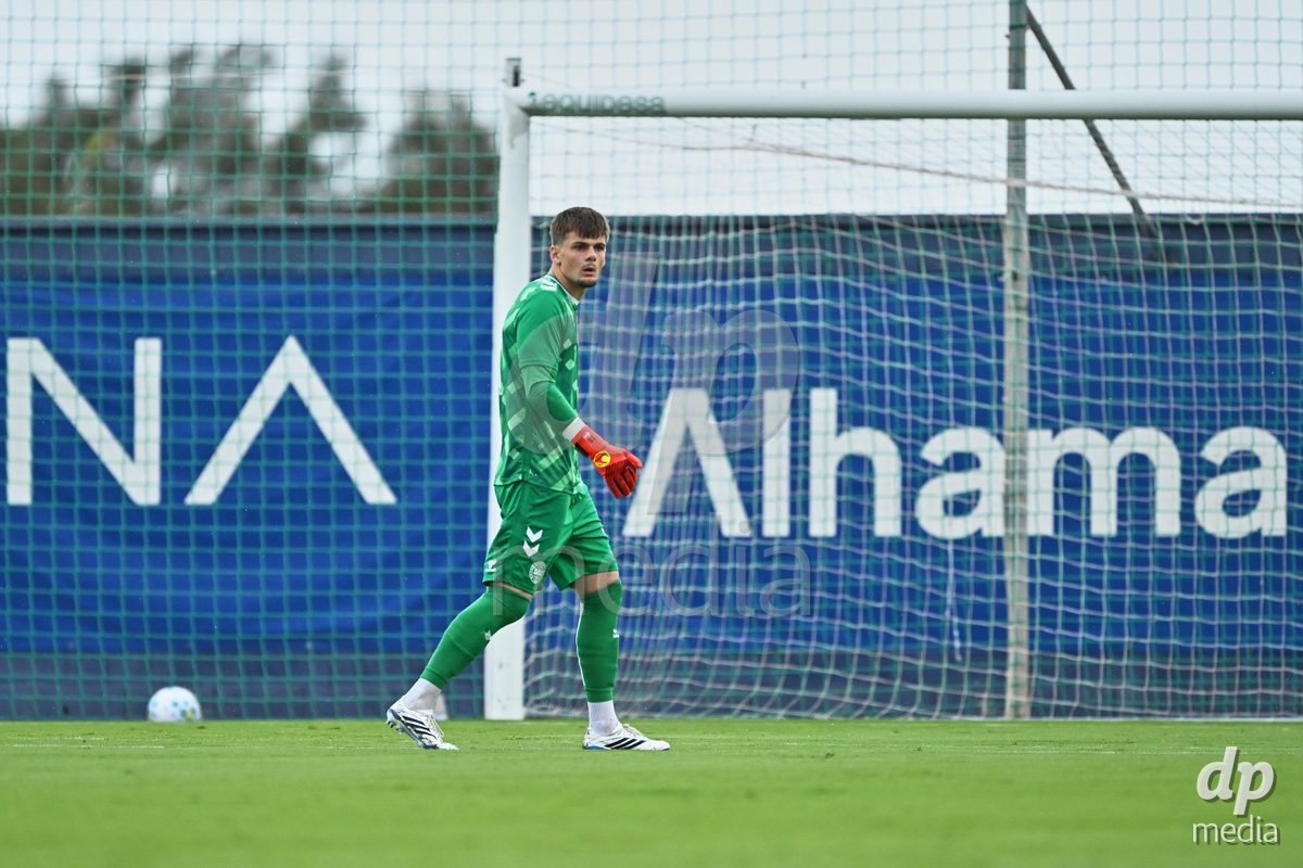 SAN PEDRO DEL PINATAR, SPAIN - SEPTEMBER 28: Tobias Breum-Harild Goalkeeper of Denmark during the International Friendly match between Denmark U20 and Brazil U20 at Pinatar Arena on September 28, 2026 in San Pedro del Pinatar, Spain.