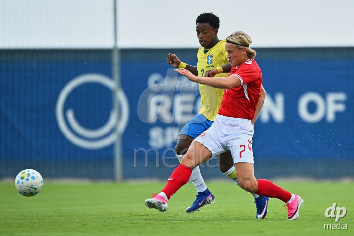 SAN PEDRO DEL PINATAR, SPAIN - SEPTEMBER 28: Malte Heyde of Denmark during the International Friendly match between Denmark U20 and Brazil U20 at Pinatar Arena on September 28, 2026 in San Pedro del Pinatar, Spain.