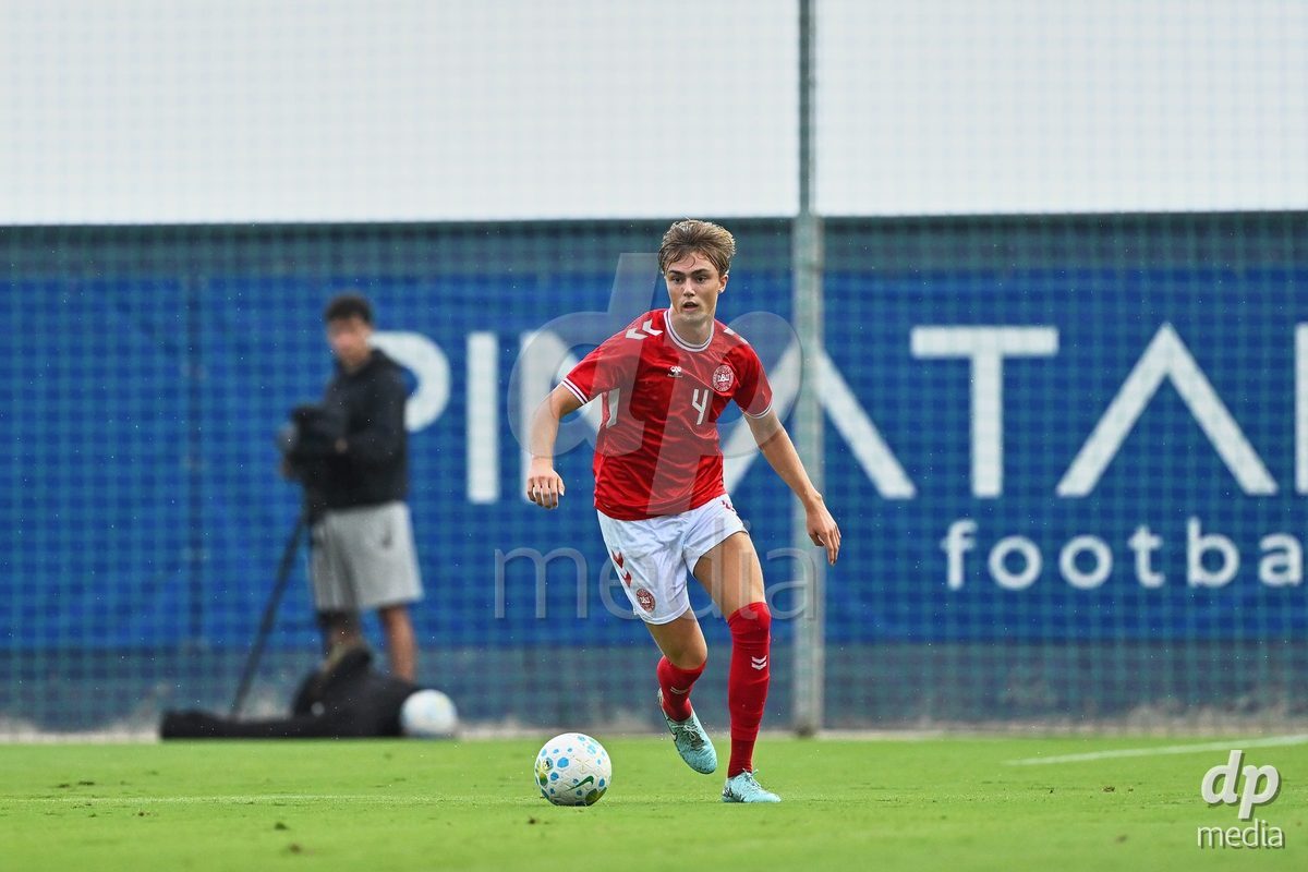 SAN PEDRO DEL PINATAR, SPAIN - SEPTEMBER 28: Noah Markmann of Denmark during the International Friendly match between Denmark U20 and Brazil U20 at Pinatar Arena on September 28, 2026 in San Pedro del Pinatar, Spain.