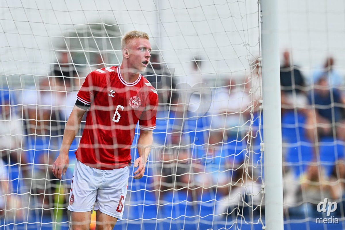 SAN PEDRO DEL PINATAR, SPAIN - SEPTEMBER 28: Laurits Pedersen of Denmark during the International Friendly match between Denmark U20 and Brazil U20 at Pinatar Arena on September 28, 2026 in San Pedro del Pinatar, Spain.