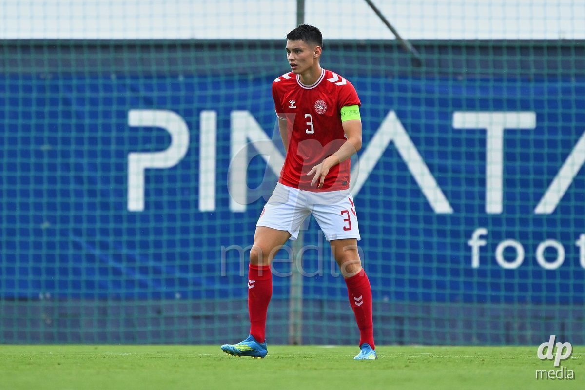 SAN PEDRO DEL PINATAR, SPAIN - SEPTEMBER 28: Tobias Slotsager of Denmark during the International Friendly match between Denmark U20 and Brazil U20 at Pinatar Arena on September 28, 2026 in San Pedro del Pinatar, Spain.