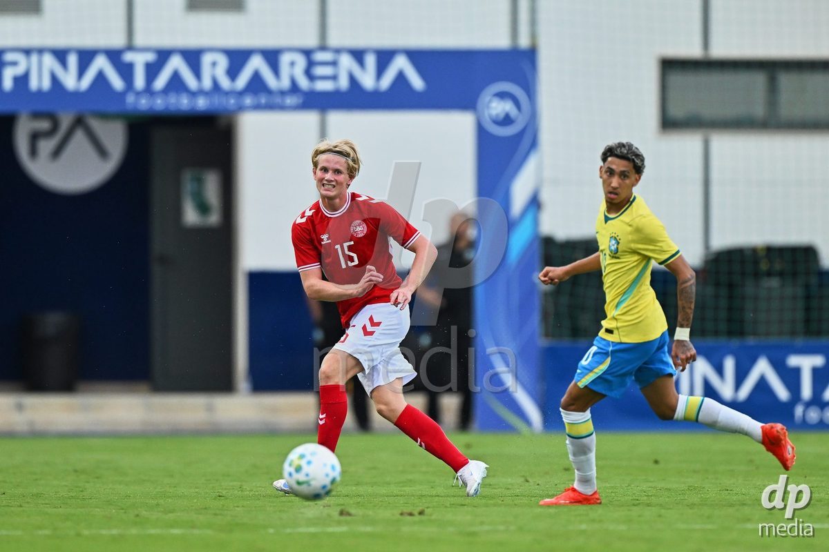 SAN PEDRO DEL PINATAR, SPAIN - SEPTEMBER 28: Marcus Walker of Denmark during the International Friendly match between Denmark U20 and Brazil U20 at Pinatar Arena on September 28, 2026 in San Pedro del Pinatar, Spain.